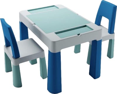 Teggi Turquoise/Navy/Grey Multifun 3-in-1 Tafel met 2 Stoeltjes