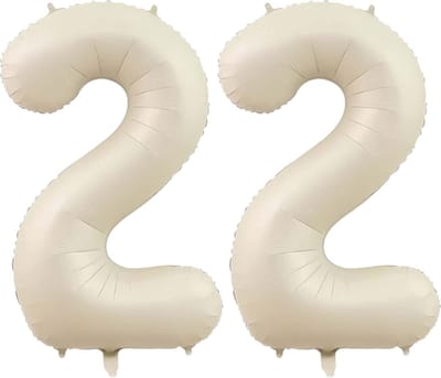 Cijfer Ballonnen Ballon Cijfer 22 Verjaardag Versiering Feest Helium Ballonnen Cijferballon Folieballon Wit Xl Formaat