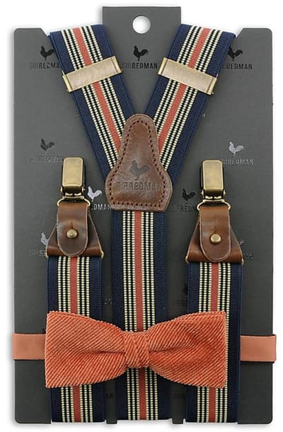 Sir Redman - Bretels met strik - bretels combi pack Salvatore Corduroy - marineblauw / terracotta / beige