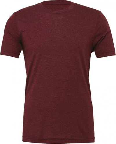 Bella+Canvas Unisex Triblend Crew Neck T-Shirt CV3413 - Maroon Triblend (Heather) - S