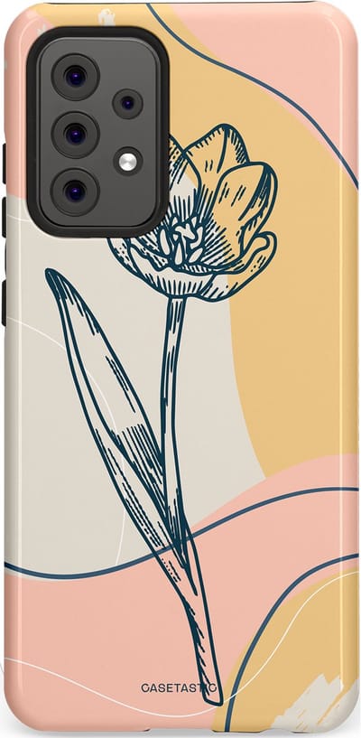 Casetastic Hoesje Geschikt voor Samsung A52 (4G/5G/s) - Stijlvolle Beschermende Duo-layer Case - Lente tulp