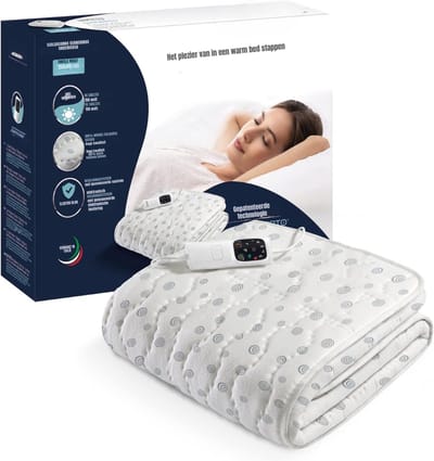 QORA® Elektrish onderdeken - Onderdeken - Elektrish onderdeken 1 persoons - Wit - ‎150cm x 80cm x 1cm