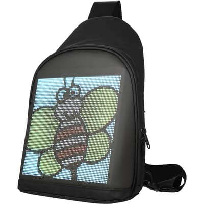 LED-kleurenscherm Sling Bag Aanpasbare rugzak Reistas Schooltas voor mannen Vrouwen College zwart