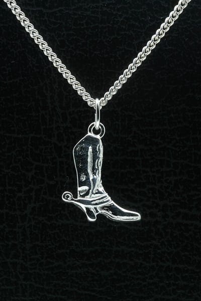 Zilveren Cowboylaars ketting hanger