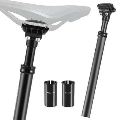Geveerde zadelpen 3-in-1 voor Fiets - 27,2, 30,9 of 31,6 mm - 350 mm lang