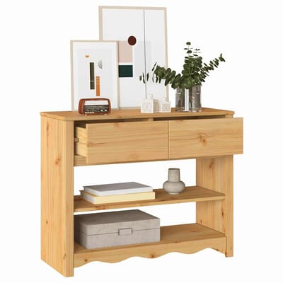 vidaXL - Wandtafel - Drammen - Eiken - 89,5 - x - 37 - x - 73 - cm - Massief - grenenhout