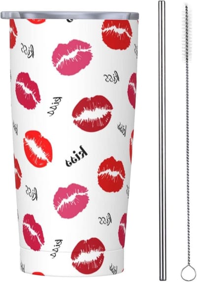 Reismok RVS - Thermosbeker Koffie - Warme Koude Dranken - Lekvrij Deksel - 590 ml - Rood