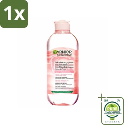 1 x Garnier - SkinActive - Micellair Reinigingswater - Rozenwater - Stralende Huid - 400 ml - Micellair Water - Reinigingswater - Rozenwater - Stralende Huid - Gevoelige Huid