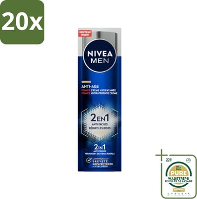 20 x NIVEA MEN - Anti-Age 2in1 Power - Hydraterende Crème Gezicht SPF 30 - 50 ml - Grootverpakking - Anti-aging Crème - Gezichtsverzorging Mannen - SPF 30 - Rimpels - Pigmentvlekken