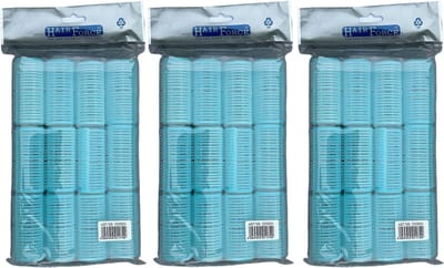 HairForce 28mm zelfklevende lichtblauwe rollers 3x12stuks