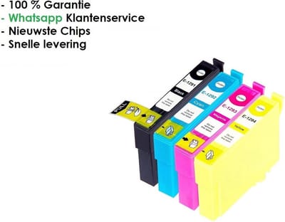 Inkmaster Huismerk cartridges voor Epson T1295| Multipack van 4 cartridges voor o.a. Epson Stylus SX230, SX235, SX420, SX425, SX430, SX435, SX438, SX440, SX445, SX525, SX535, SX620, Stylus Office B42WD, BX305, BX320, BX525, BX535, BX625, BX630
