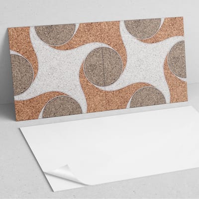 Coloray Wandpanelen Zelfklevend - Patroon met cirkels en golven PVC Wandpaneel - 100 cm x 50 cm - Beige Wandbekleding Zelfklevend - 1 stuk - Texturen Wandpanelen Zelfklevend - Keuken Wandpanelen - Wandpanelen Badkamer