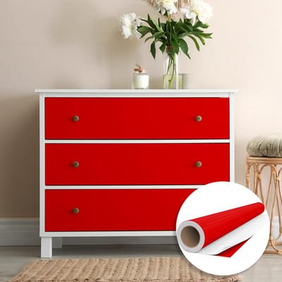 Waterdichte vinyl zelfklevende rol per meter - Afwasbare sticker voor keuken, meubels, kasten, deuren - 60 cm x 5 m - Tomatenrood