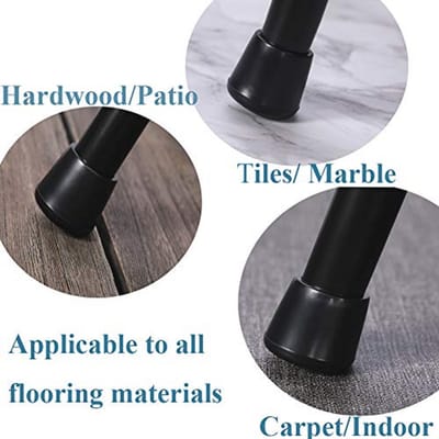 Antislip rubberen stoelbeen caps - Vloerbeschermers 5/8 inch - Rond zwart (20 stuks)