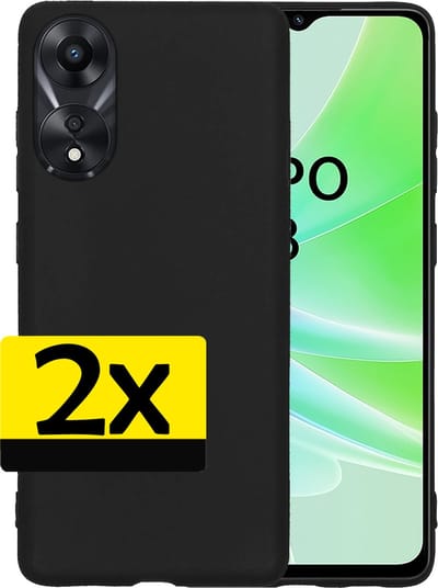 Hoesje - 2 Stuks - Geschikt voor OPPO A78 5G - Sterk & Shockproof - Case Siliconen - Back Cover - Telefoon Hoes - Telefoonhoesjes - Zwart
