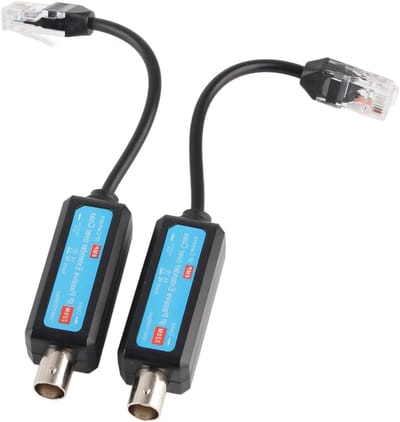 Ethernet over Coax Adapter - IP Coax Extender - Netwerk Camera Installatie - Passief Geen Stroom Nodig - 220m Transmissie