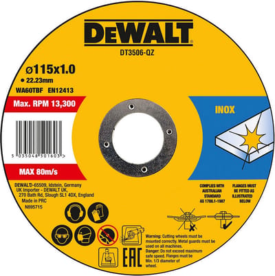 Snijschijf Dewalt Fast Cut dt3506-qz 10 Stuks 115 x 1 x 22,23 mm