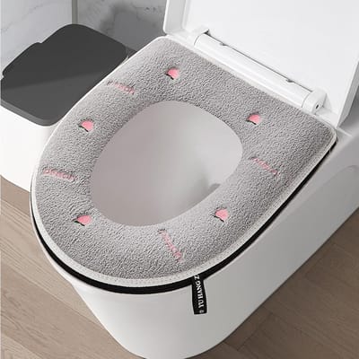 Pluche Toiletzittinghoes met Handvat en Ritssluiting - Warm en Wasbaar Toiletzittingkussen