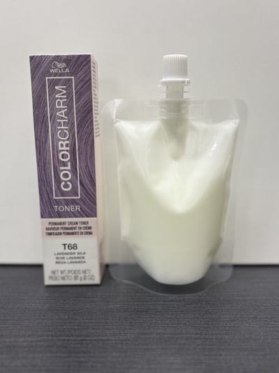 Wella Color Charm Permanent Creme Toner - T68 Lavender Silk + developer - Wella toner - Haartoner - Paars haar - Purple hair