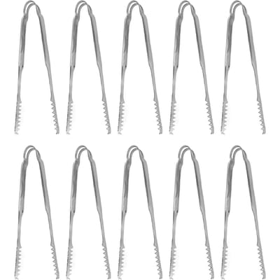 10 PCS Pinces à Glace Pinces Alimentaires Acier Inoxydable Facile à Nettoyer Prise Solide Polyvalentes pour Fête Cuisine 17.6cm / 6.9in