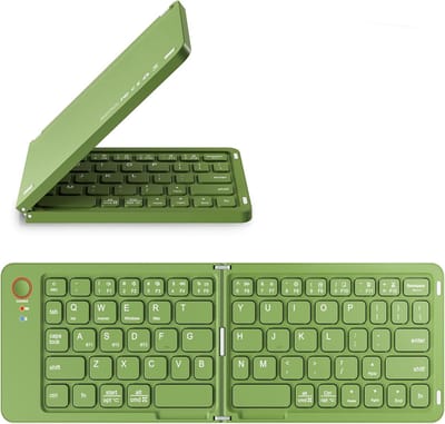 KZQ Opvouwbaar draadloos Bluetooth-toetsenbord - Ultra-slim aluminium reistoetsenbord - Stille toetsen - Compact design - Groen