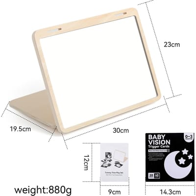 Baby Montessori Speelgoed Zwart En Wit Baby Vloerspiegel Buiktijd Sensorisch Baby Speelgoed Baby's Vroege Zelfbewustzijn Spiegel Baby Cadeau beige