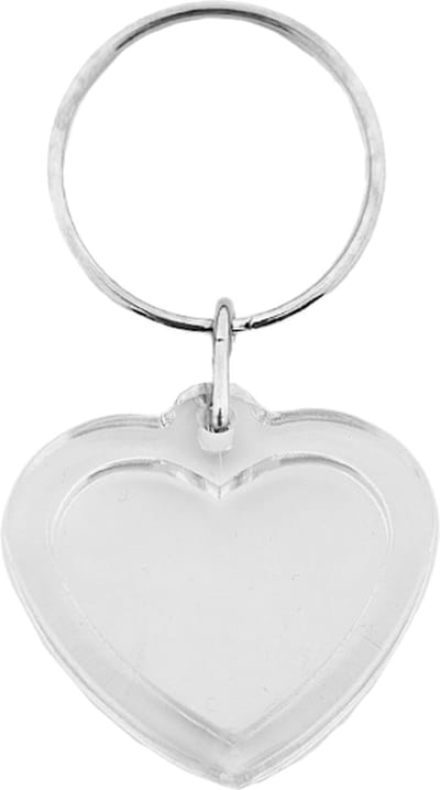 CombiCraft Plexiglas sleutelhanger blanco hart klein 30x30mm - 10 stuks