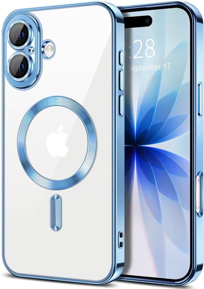 Hoesje Geschikt voor iPhone 17 Hoesje - Geschikt voor MagSafe - Arara siliconen Backcover - Blauw