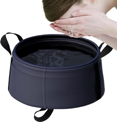 Opvouwbare Wasbak - Inklapbare emmer - Inclusief Opbergtas - Compact - 8.5L - Multifunctionele - Camping Teils - met handvat voor keuken- babyhygiëne- reizen en voetenbad