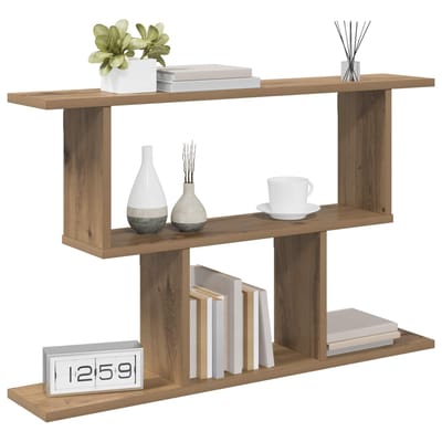 vidaXL - Wandplank - Artisanaal - eiken - 80 - x - 15 - x - 50,5 - cm - Bewerkt - hout