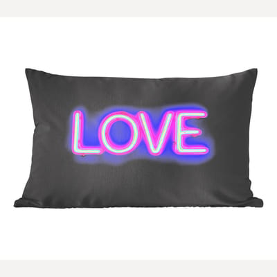 Sierkussens - Kussentjes Woonkamer - 60x40 cm - Neon - Love - Valentijn