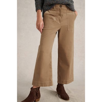 White Stuff Romy Cord Cullotte Light Natural Maat: 16 REGULAR | Wijde Broeken Outlet | Dames | Beige
