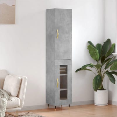 Hoge kast 34,5x34x180 cm bewerkt hout grijs sonoma eikenkleurig