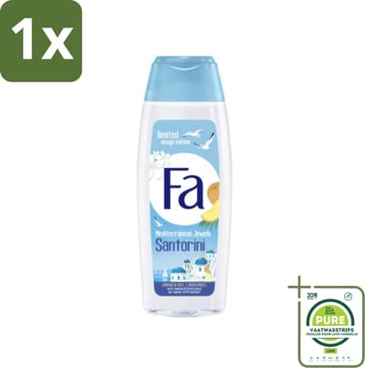 1 x Fa - Douchegel - Mediterranean Jewels Santorini - Verfrissend & Hydraterend - Verzachtend - 250 ml - Douchegel Santorini - Verfrissend Douchegel - Hydraterende Douchegel - Verzachtende Douchegel - Mediterrane Geur