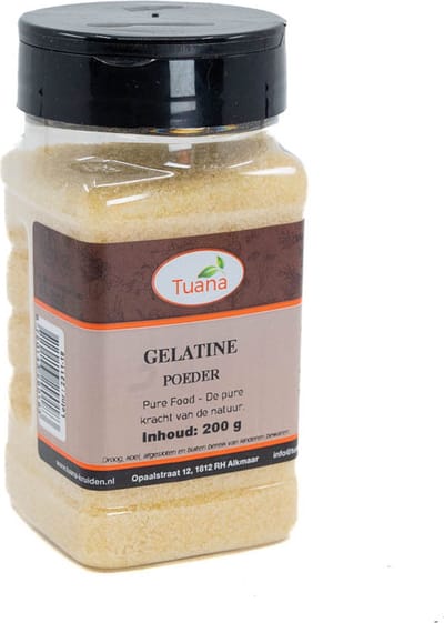 Tuana Kruiden - Gelatine Poeder (rund) Halal- 220 Bloom - Strooibus 200 Gram - MP-G-0007