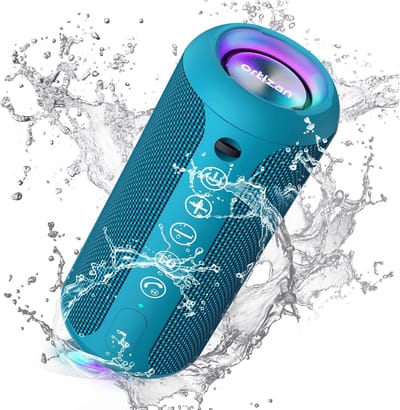 Bluetooth Speaker Draagbaar - Mini Bluetooth Luidspreker met LED-verlichting, IPX7 Waterdicht, 360° Surround Geluid, Handsfree, AUX & TF-kaart