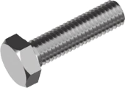 RVS tapbout-zeskantbout M10x16mm per 10 stuks