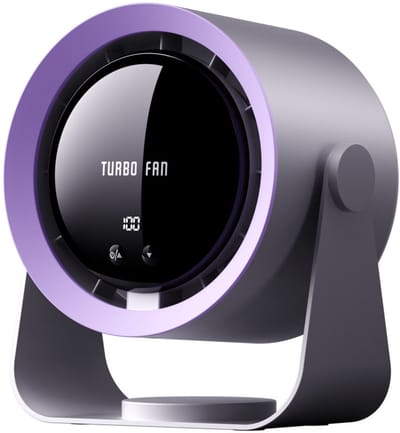 GELLDG Oplaadbare USB-bureauventilator met digitaal display – Stille werking – Voorzien van 5 ultrastille snelheidsstanden, 90° kantelverstelling en ophangfunctie – Geschikt voor slaapkamers, keukens, kamperen, kantoren en woonkamers