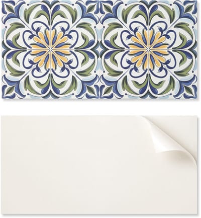 Decoratief zelfklevend vinylpaneel - voor hal 100x50 cm, plantenpatroon met bloemen