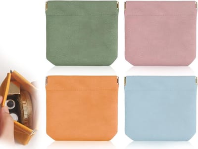 Set van 4 Kleine Leren Make-up Tassen, Mini Make-up Reistassen, Draagbare Cosmetica Etuis voor Vrouwen in Kleurrijke Variaties