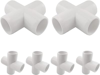 PVC Kruis Elleboog Fittingen - 4-Weg Pijp Verbinding - DIY Structuur Bouwen - Meubel Kwaliteit SCH40 - 1 Inch - Wit