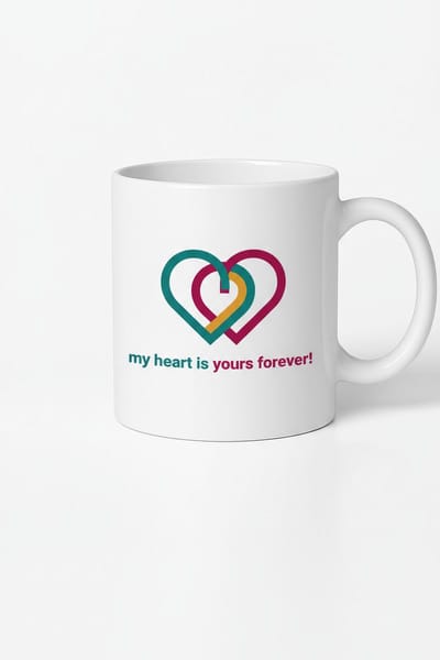 Mok 'My Heart Is Yours Forever!' - Verbonden Harten Design Liefdesmok | Romantisch Cadeau