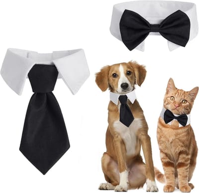 Verstelbare honden- en kattenhalsband met strik voor formele gelegenheden en huisdierkostuums