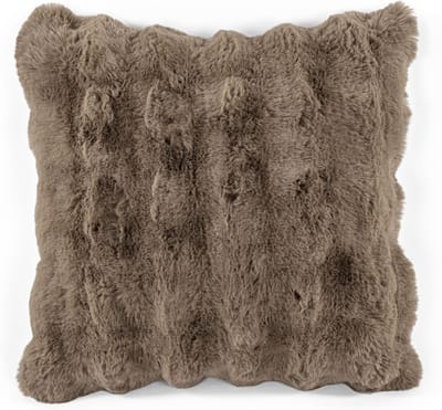 Tiseco - Kussen (gevuld) BUBBLE - imitatie konijnenbont - 45x45 cm - Taupe
