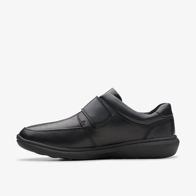 Watchet Strap Zwarte Leren Schoenen