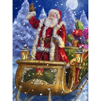Diamond Painting Kerst 5d Kruissteek Kerstman Diamant Borduurwerk Kruissteek 20X30CM gray