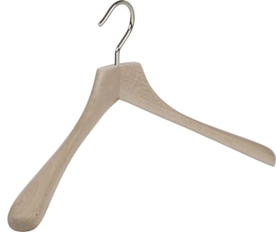 De Kledinghanger Gigant - Garderobehanger - Jassenhanger - Volwassenen - 763000 - 12 Stuks - Smart - Beukenhout - Naturel Ongelakt - 45 cm - Kledinghanger - Kleerhanger (763000/12)