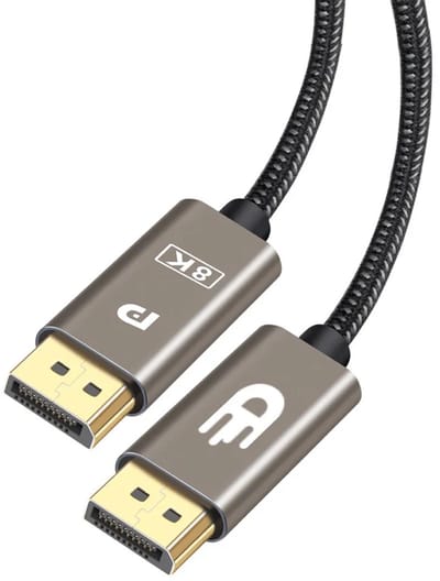 Drivv. Displayport Kabel - 8K 60Hz - 4K 144Hz - 32.4Gbps - Displayport 1.4 - DP Kabel - Nylon - 2 meter - Modern Grey