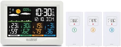 Radiografisch Weerstation met 3 Thermo/Hygrosensoren