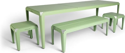Weltevree | Bended Table | Aluminium Tuintafel 90 x 270 cm | Tuinmeubel, Buitentafel, Eettafel Buiten | Tuin Tafel 10 Personen | Lichtgroen
